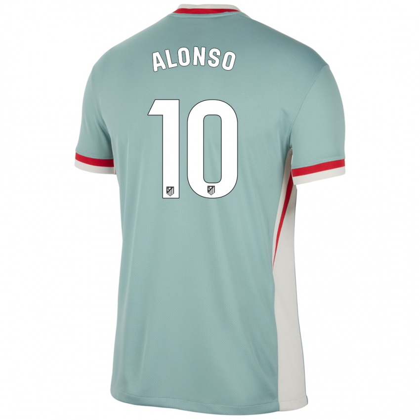 Kinder Javi Alonso #10 Hellbeige Blau Auswärtstrikot Trikot 2024/25 T-Shirt Belgien