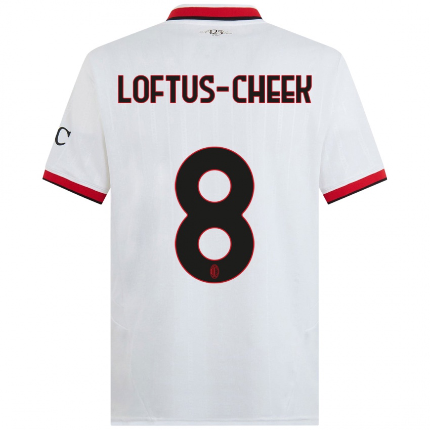 Kinderen Ruben Loftus-Cheek #8 Wit Zwart Rood Uitshirt Uittenue 2024/25 T-Shirt België