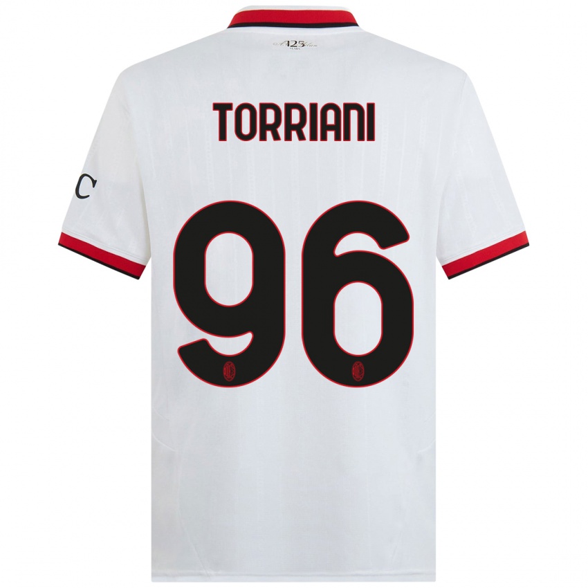 Kinderen Lorenzo Torriani #96 Wit Zwart Rood Uitshirt Uittenue 2024/25 T-Shirt België