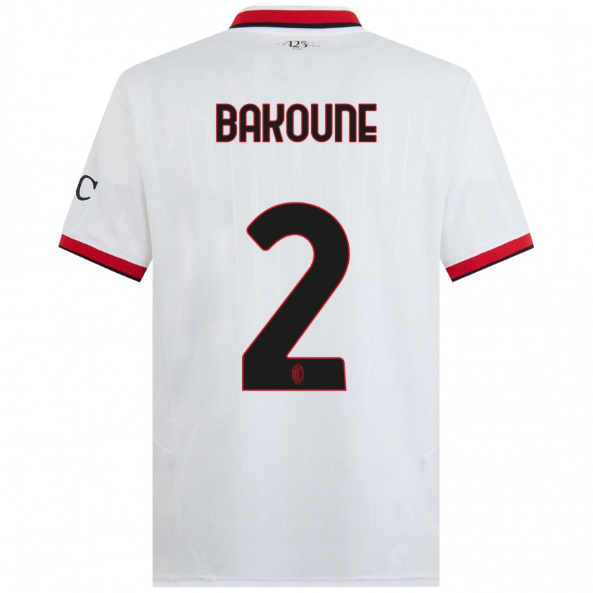 Kinderen Adam Bakoune #2 Wit Zwart Rood Uitshirt Uittenue 2024/25 T-Shirt België