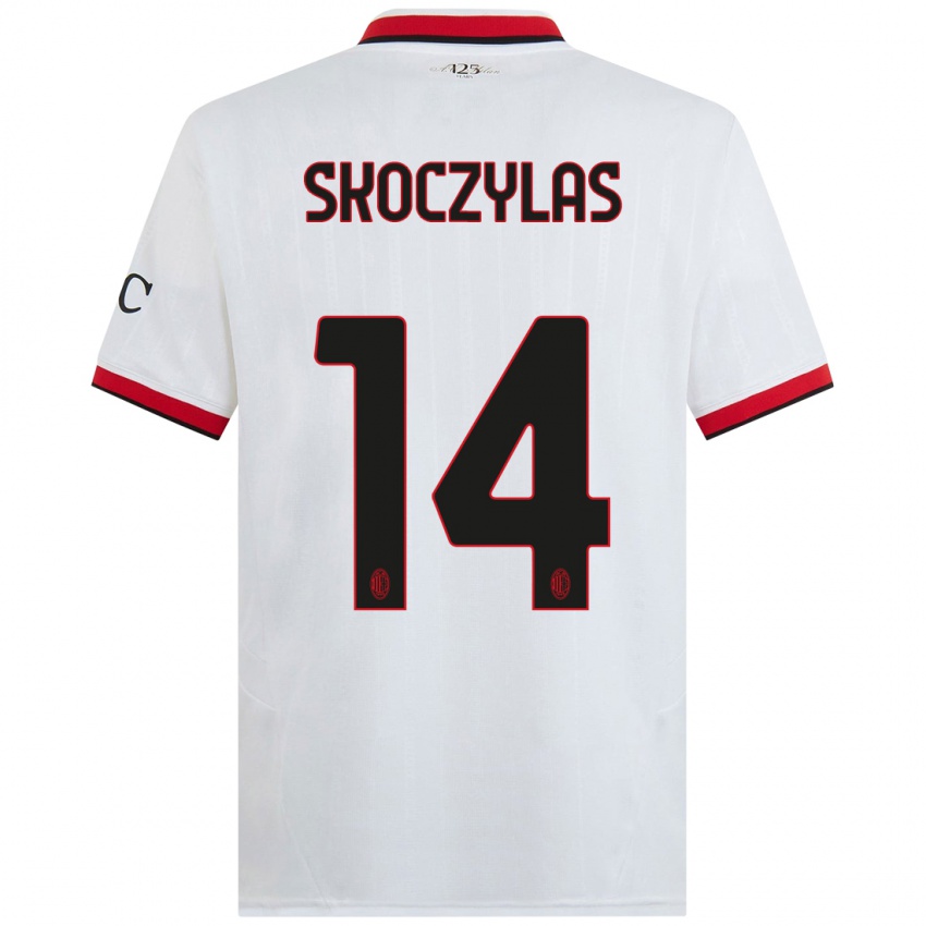 Kinderen Mateusz Skoczylas #14 Wit Zwart Rood Uitshirt Uittenue 2024/25 T-Shirt België