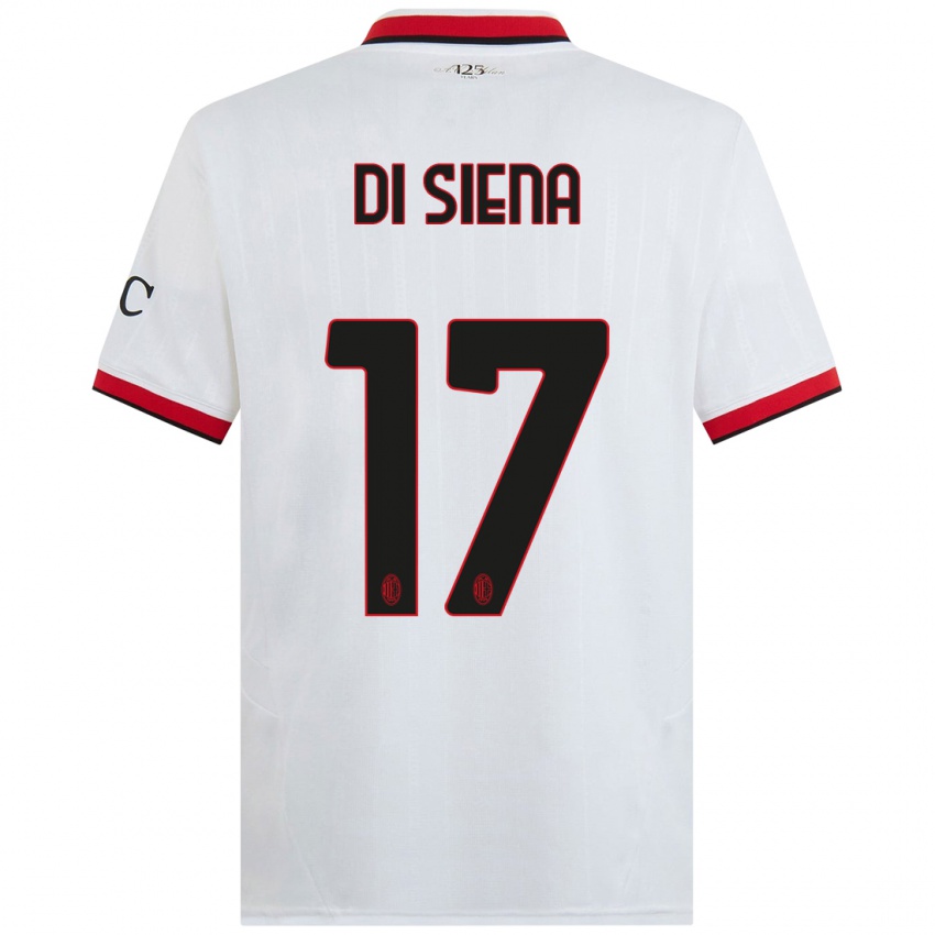 Kinderen Andrea Di Siena #17 Wit Zwart Rood Uitshirt Uittenue 2024/25 T-Shirt België