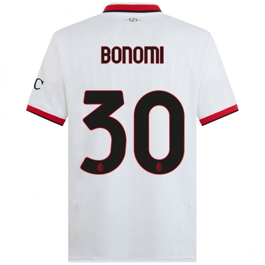 Kinderen Alessandro Bonomi #30 Wit Zwart Rood Uitshirt Uittenue 2024/25 T-Shirt België