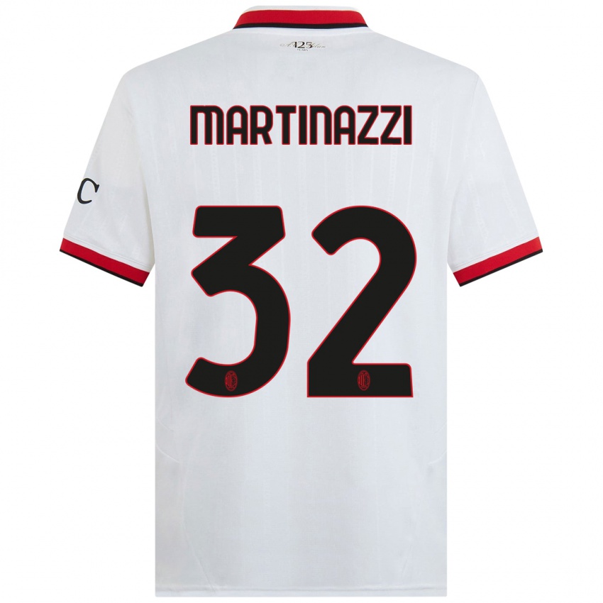 Kinderen Luca Martinazzi #32 Wit Zwart Rood Uitshirt Uittenue 2024/25 T-Shirt België