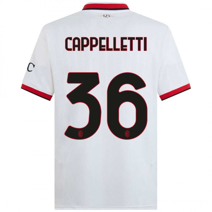 Kinderen Mattia Cappelletti #36 Wit Zwart Rood Uitshirt Uittenue 2024/25 T-Shirt België