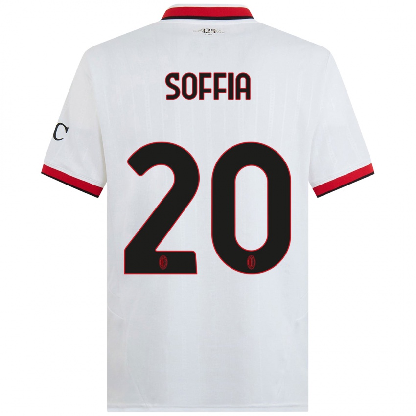 Kinderen Angelica Soffia #20 Wit Zwart Rood Uitshirt Uittenue 2024/25 T-Shirt België