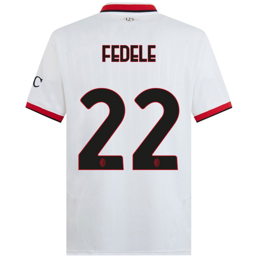 Kinderen Noemi Fedele #22 Wit Zwart Rood Uitshirt Uittenue 2024/25 T-Shirt België