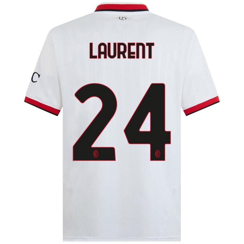 Kinderen Emelyne Laurent #24 Wit Zwart Rood Uitshirt Uittenue 2024/25 T-Shirt België