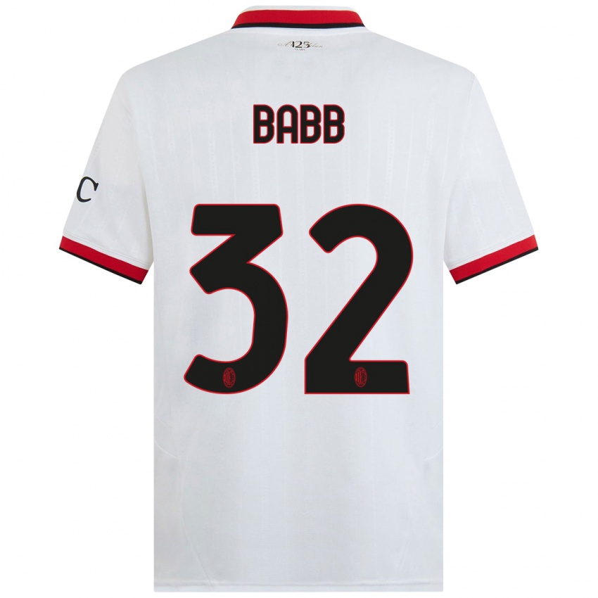 Kinder Selena Delia Babb #32 Weiß Schwarz Rot Auswärtstrikot Trikot 2024/25 T-Shirt Belgien