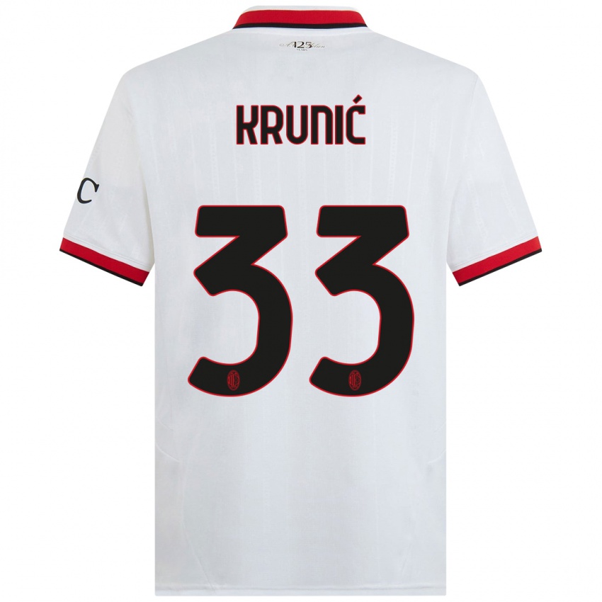 Kinderen Rade Krunic #33 Wit Zwart Rood Uitshirt Uittenue 2024/25 T-Shirt België