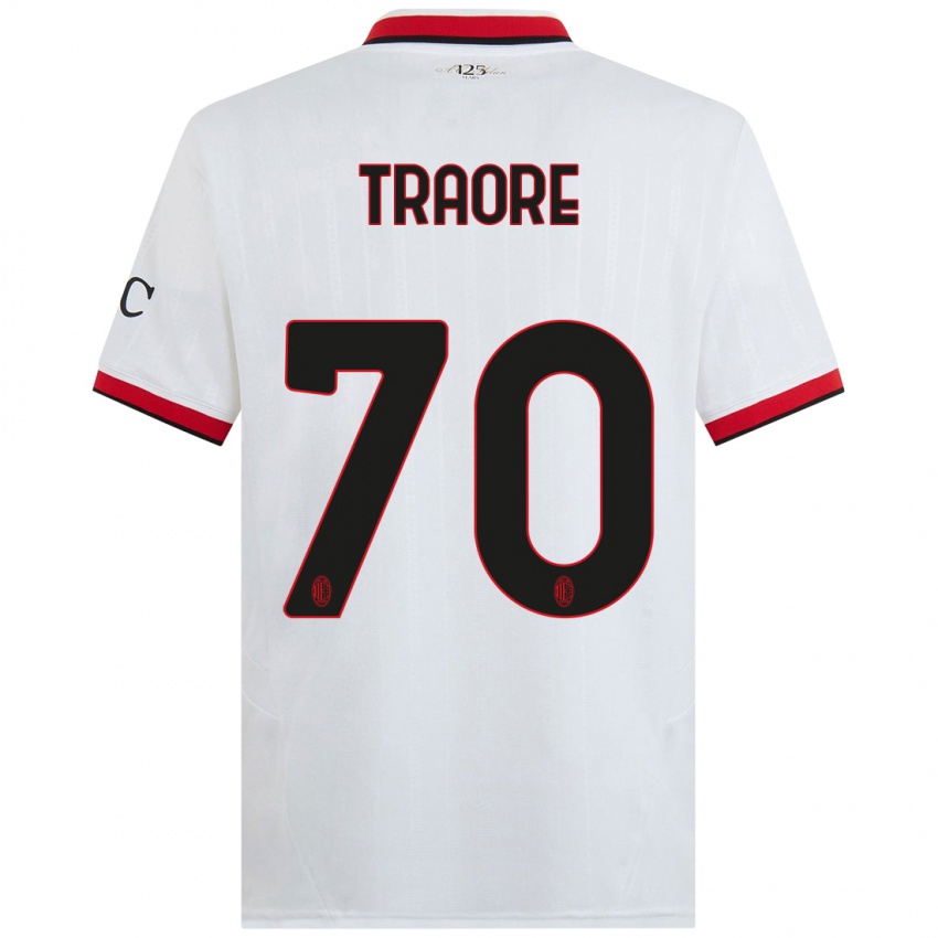 Kinderen Chaka Traore #70 Wit Zwart Rood Uitshirt Uittenue 2024/25 T-Shirt België