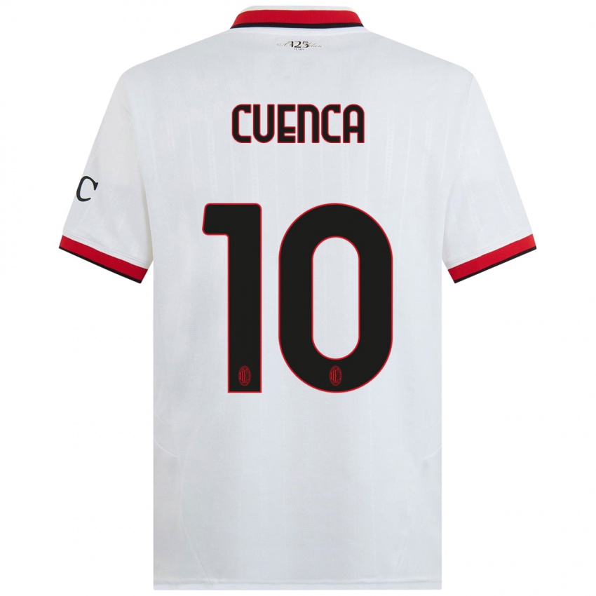 Kinderen Hugo Cuenca #10 Wit Zwart Rood Uitshirt Uittenue 2024/25 T-Shirt België