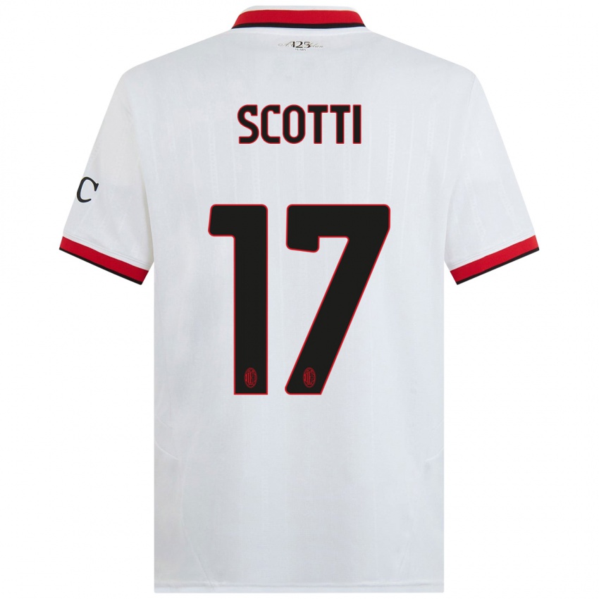 Kinderen Filippo Scotti #17 Wit Zwart Rood Uitshirt Uittenue 2024/25 T-Shirt België