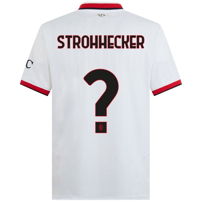 Kinderen Riccardo Strohhecker #0 Wit Zwart Rood Uitshirt Uittenue 2024/25 T-Shirt België