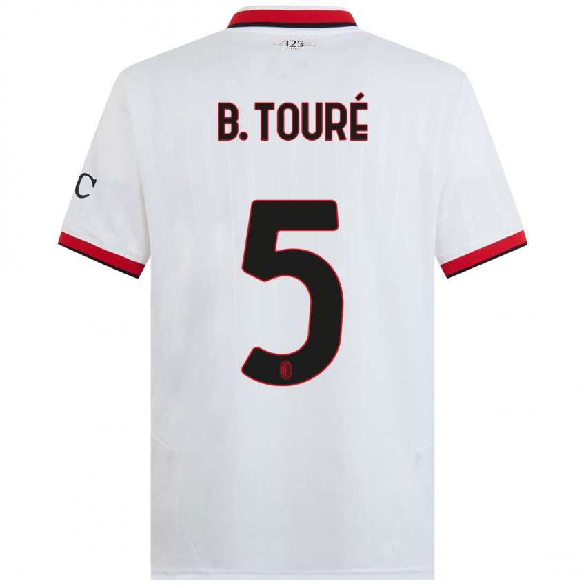 Kinderen Fode Ballo-Toure #5 Wit Zwart Rood Uitshirt Uittenue 2024/25 T-Shirt België