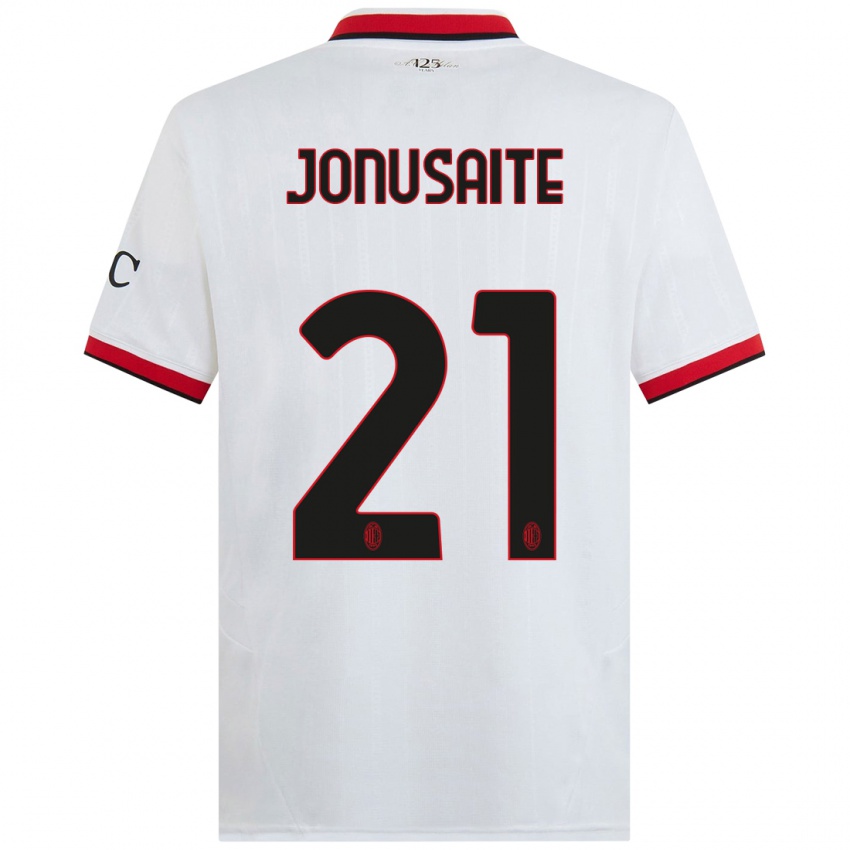 Kinderen Rimante Jonusaite #21 Wit Zwart Rood Uitshirt Uittenue 2024/25 T-Shirt België