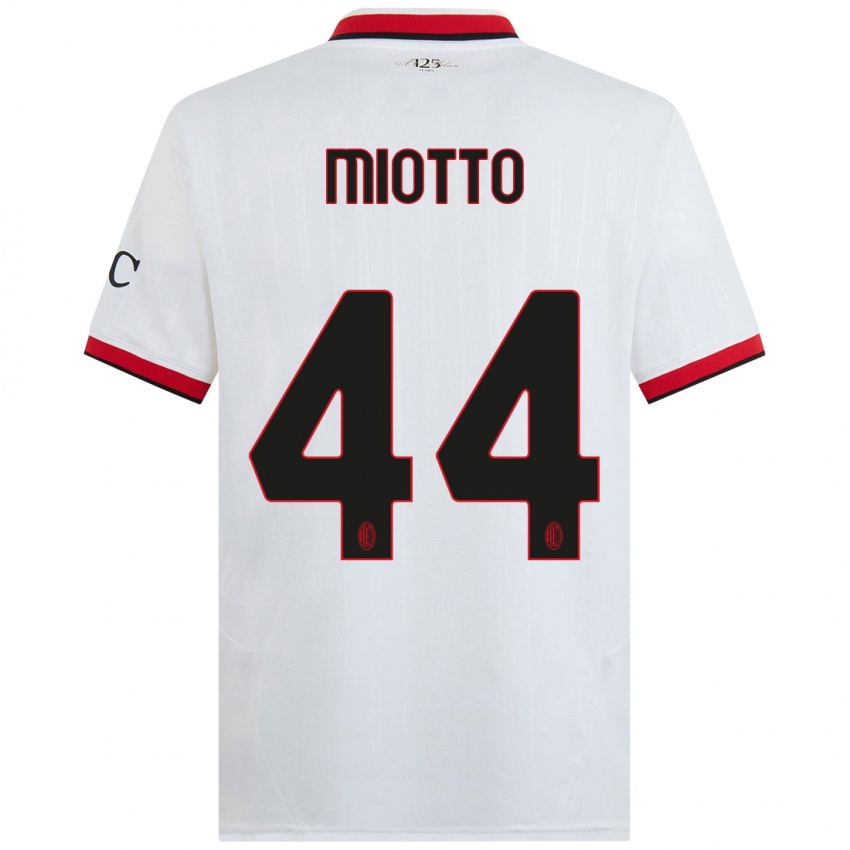 Kinderen Giorgia Miotto #44 Wit Zwart Rood Uitshirt Uittenue 2024/25 T-Shirt België