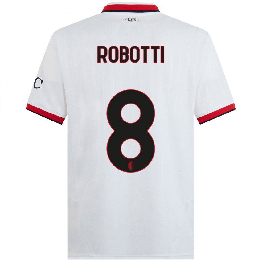 Kinderen Giovanni Robotti #8 Wit Zwart Rood Uitshirt Uittenue 2024/25 T-Shirt België