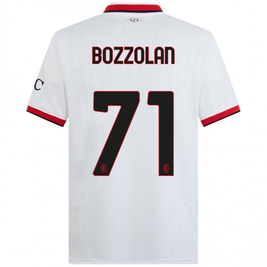 Kinderen Andrea Bozzolan #71 Wit Zwart Rood Uitshirt Uittenue 2024/25 T-Shirt België