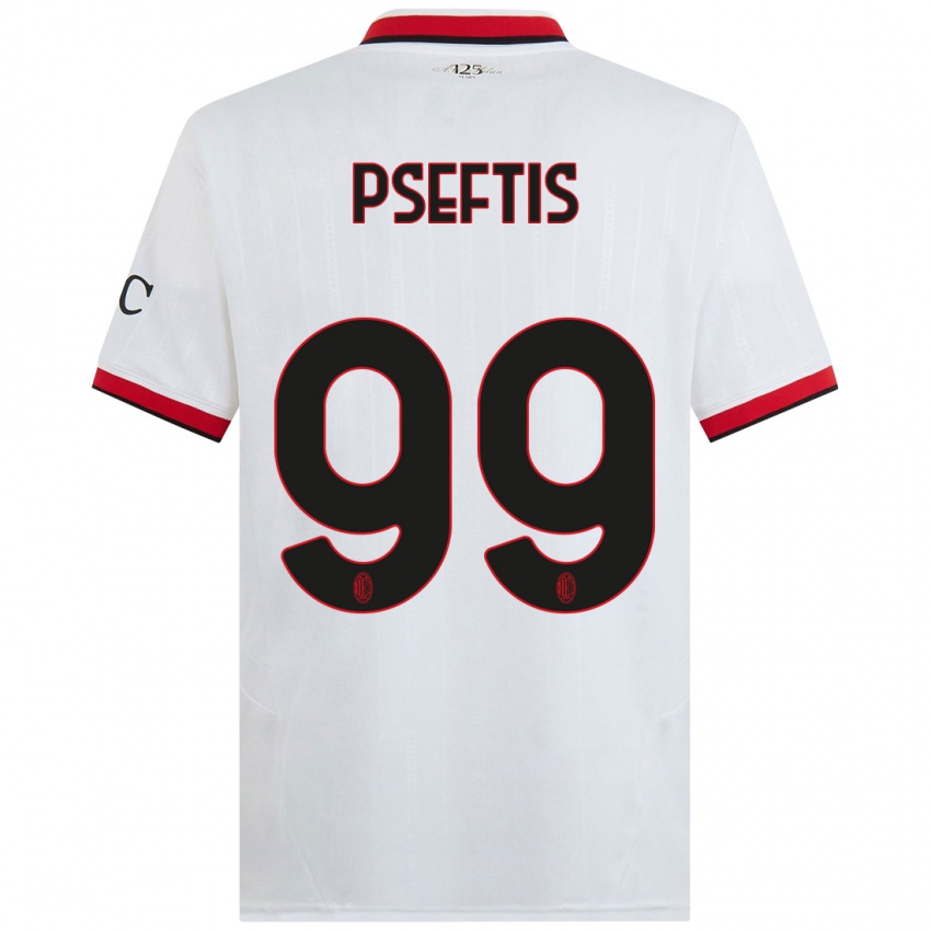 Kinderen Fotios Pseftis #99 Wit Zwart Rood Uitshirt Uittenue 2024/25 T-Shirt België