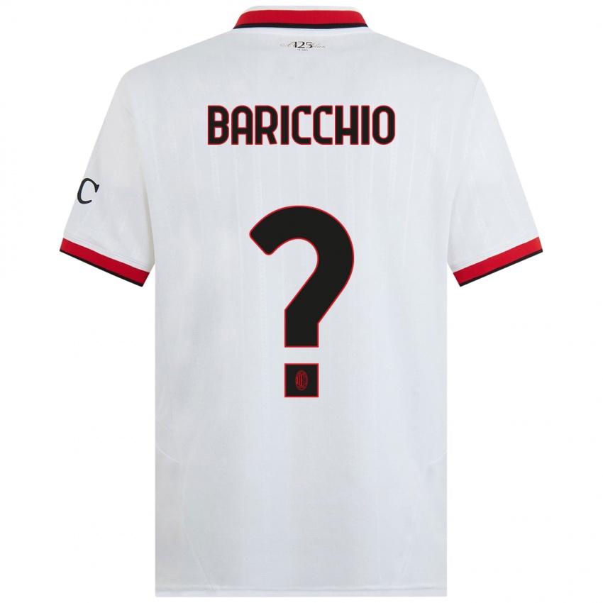 Kinderen Luca Baricchio #0 Wit Zwart Rood Uitshirt Uittenue 2024/25 T-Shirt België