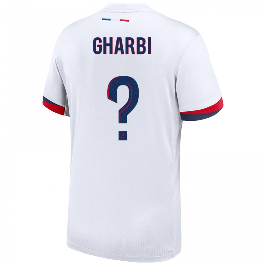 Enfant Maillot Ismael Gharbi #0 Blanc Bleu Rouge Tenues Extérieur 2024/25 T-Shirt Belgique