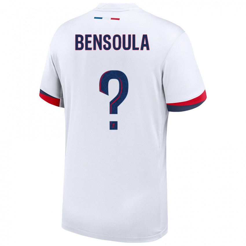 Enfant Maillot Kamil Bensoula #0 Blanc Bleu Rouge Tenues Extérieur 2024/25 T-Shirt Belgique