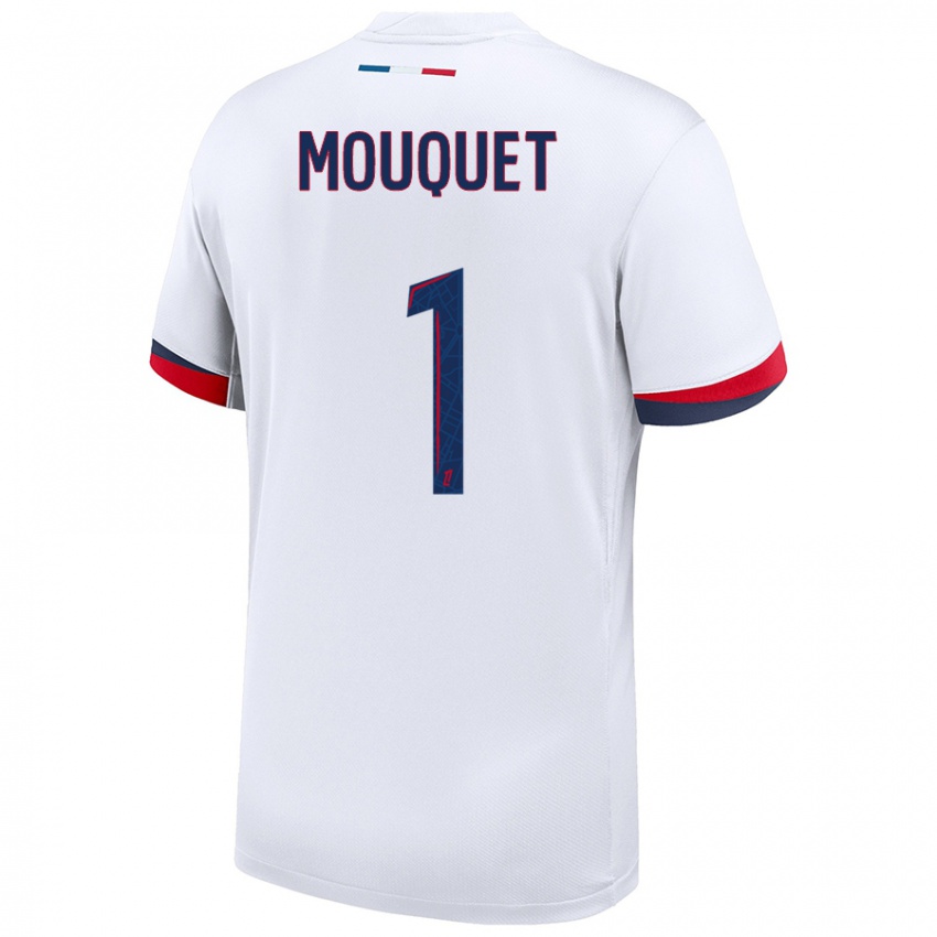 Enfant Maillot Louis Mouquet #1 Blanc Bleu Rouge Tenues Extérieur 2024/25 T-Shirt Belgique