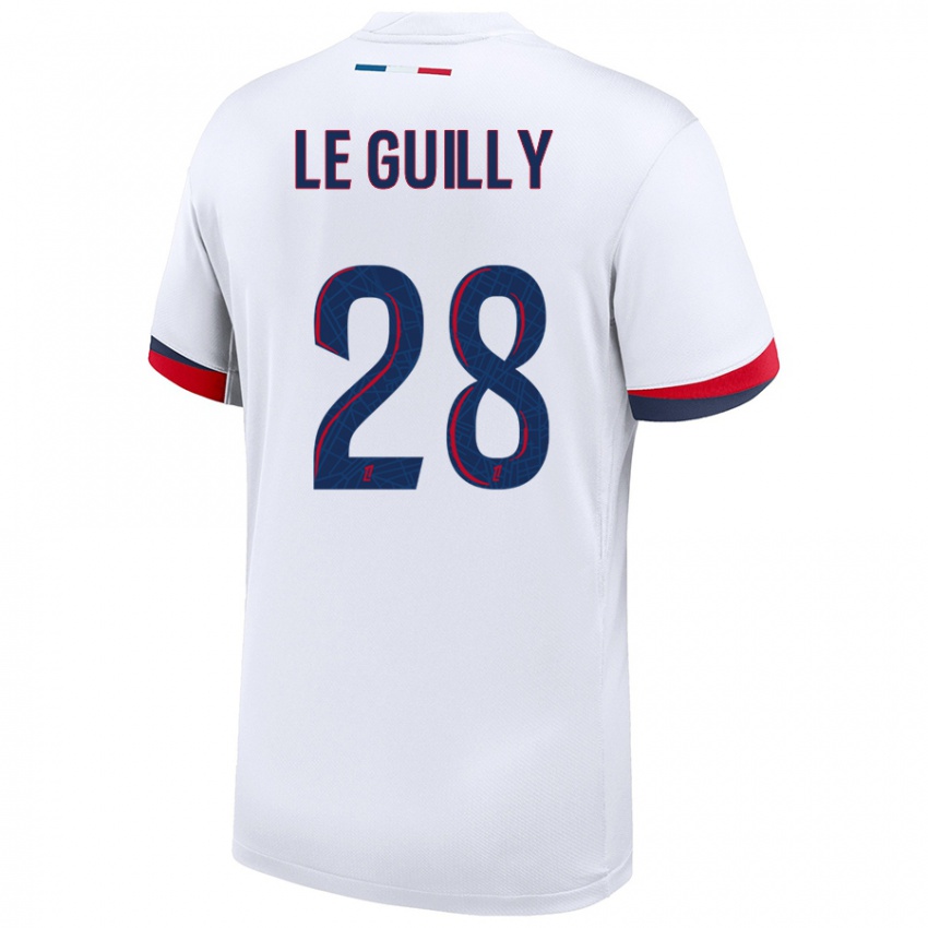 Enfant Maillot Jade Le Guilly #28 Blanc Bleu Rouge Tenues Extérieur 2024/25 T-Shirt Belgique