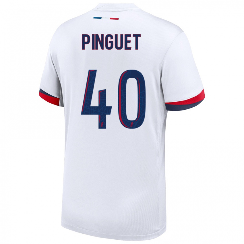 Enfant Maillot Alice Pinguet #40 Blanc Bleu Rouge Tenues Extérieur 2024/25 T-Shirt Belgique