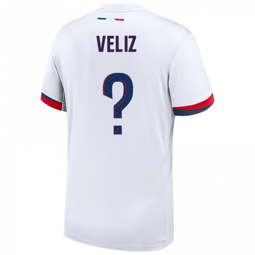 Enfant Maillot Nehemiah Fernandez Veliz #0 Blanc Bleu Rouge Tenues Extérieur 2024/25 T-Shirt Belgique