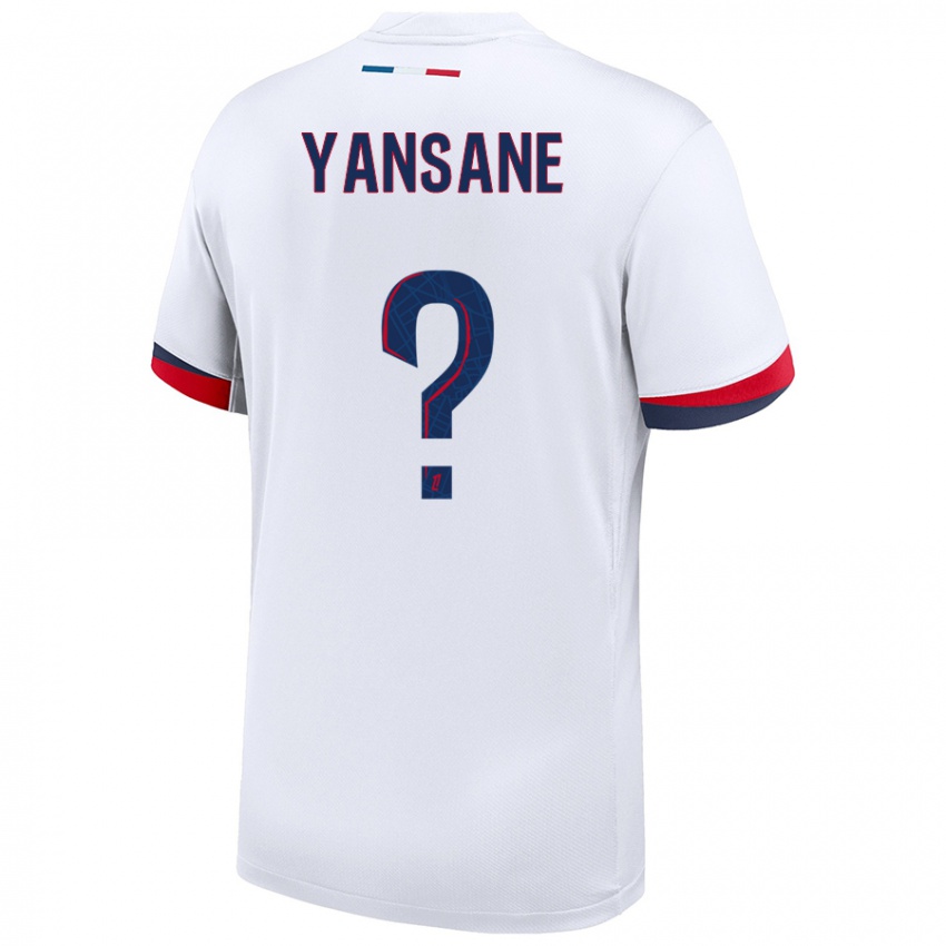 Enfant Maillot Sekou Yansane #0 Blanc Bleu Rouge Tenues Extérieur 2024/25 T-Shirt Belgique