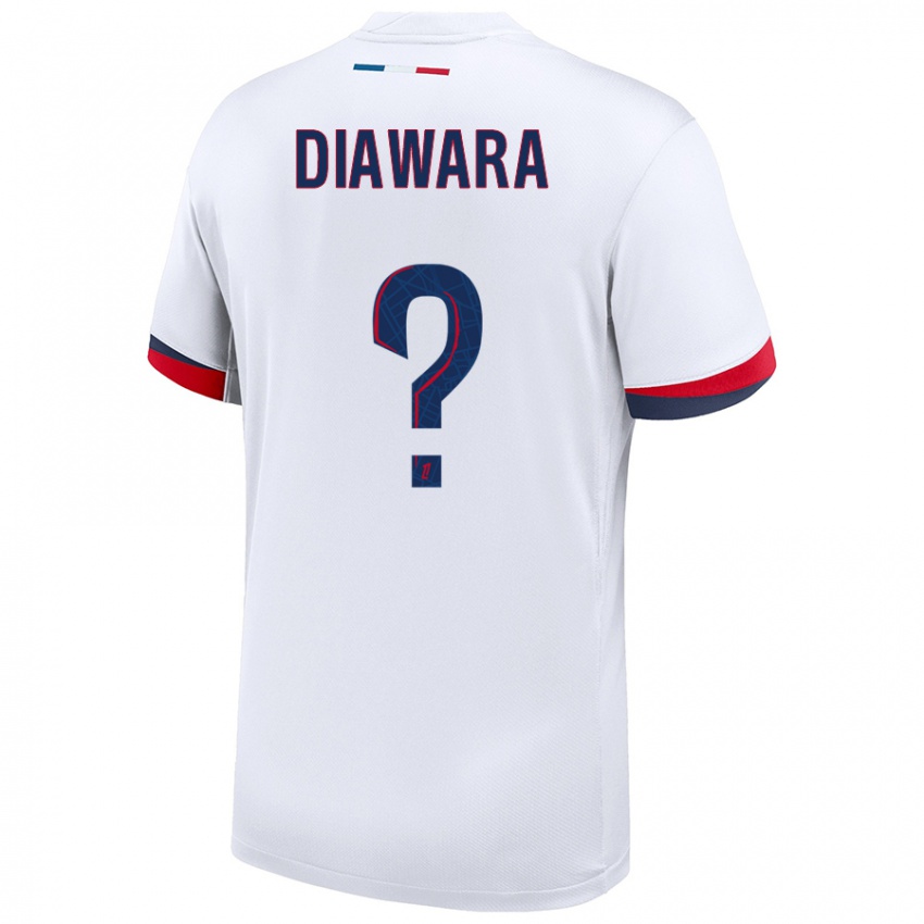 Enfant Maillot Lahna Diawara #0 Blanc Bleu Rouge Tenues Extérieur 2024/25 T-Shirt Belgique