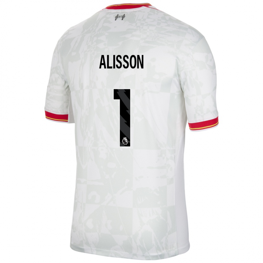 Kinderen Alisson #1 Wit Rood Zwart Thuisshirt Derde Tenue 2024/25 T-Shirt België