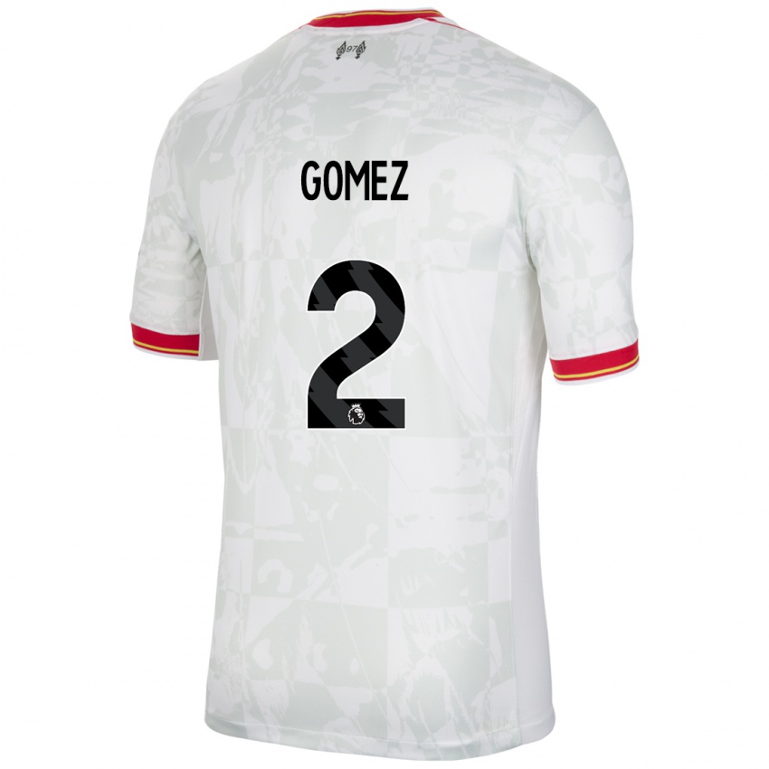 Kinderen Joe Gomez #2 Wit Rood Zwart Thuisshirt Derde Tenue 2024/25 T-Shirt België