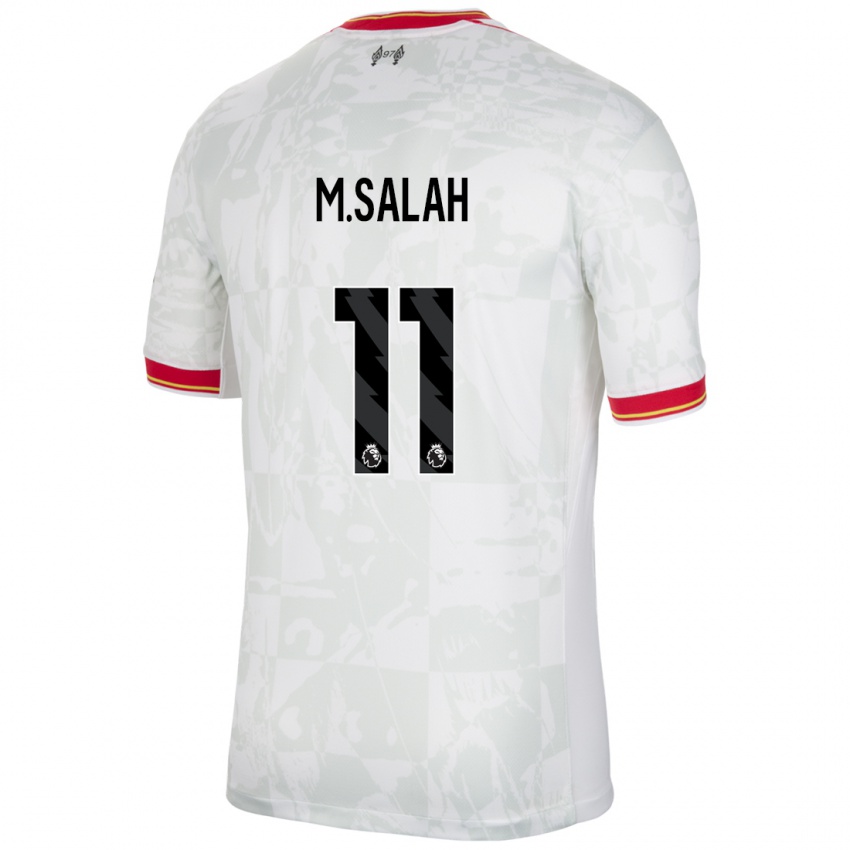 Kinderen Mohamed Salah #11 Wit Rood Zwart Thuisshirt Derde Tenue 2024/25 T-Shirt België