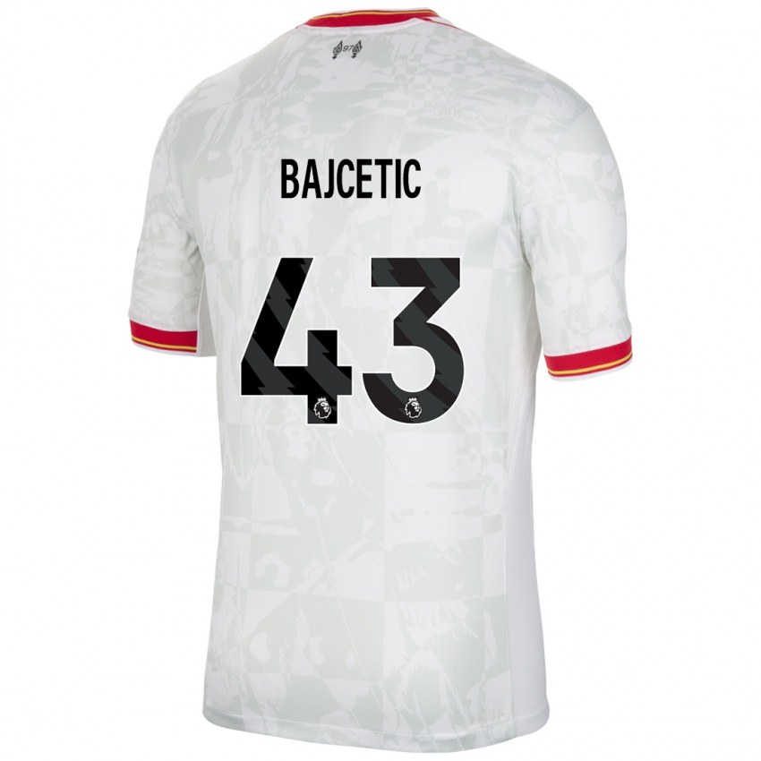 Kinderen Stefan Bajcetic #43 Wit Rood Zwart Thuisshirt Derde Tenue 2024/25 T-Shirt België