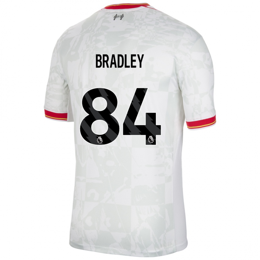 Kinder Conor Bradley #84 Weiß Rot Schwarz Ausweichtrikot Trikot 2024/25 T-Shirt Belgien