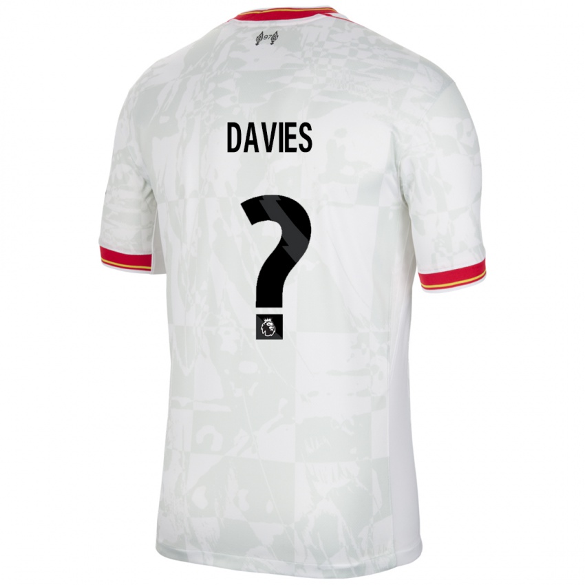 Kinderen Harvey Davies #0 Wit Rood Zwart Thuisshirt Derde Tenue 2024/25 T-Shirt België