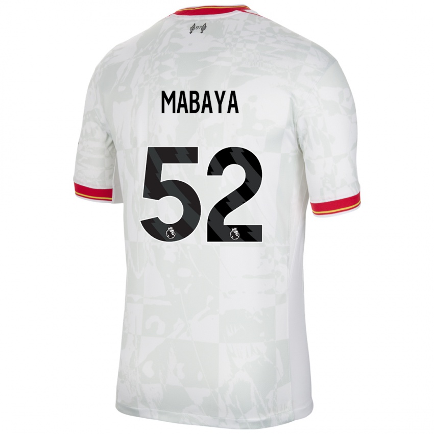 Kinderen Isaac Mabaya #52 Wit Rood Zwart Thuisshirt Derde Tenue 2024/25 T-Shirt België