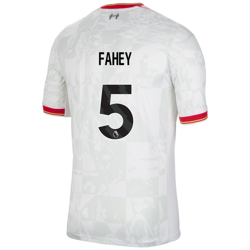 Kinder Niamh Fahey #5 Weiß Rot Schwarz Ausweichtrikot Trikot 2024/25 T-Shirt Belgien