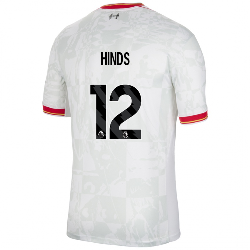 Kinder Taylor Hinds #12 Weiß Rot Schwarz Ausweichtrikot Trikot 2024/25 T-Shirt Belgien