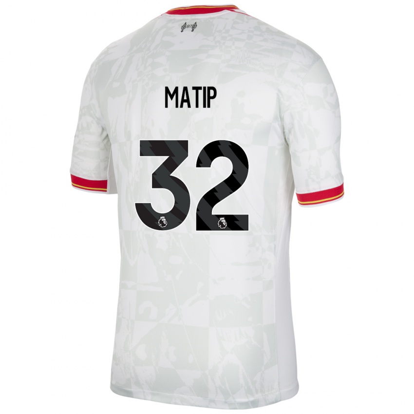 Kinderen Joel Matip #32 Wit Rood Zwart Thuisshirt Derde Tenue 2024/25 T-Shirt België