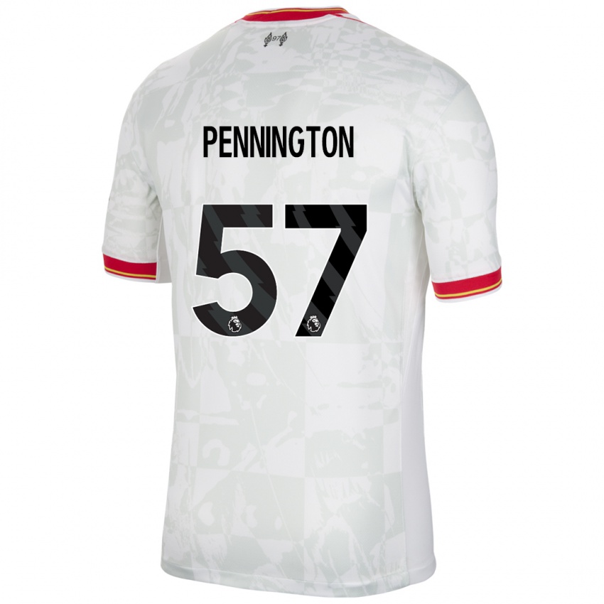 Kinderen Cody Pennington #57 Wit Rood Zwart Thuisshirt Derde Tenue 2024/25 T-Shirt België