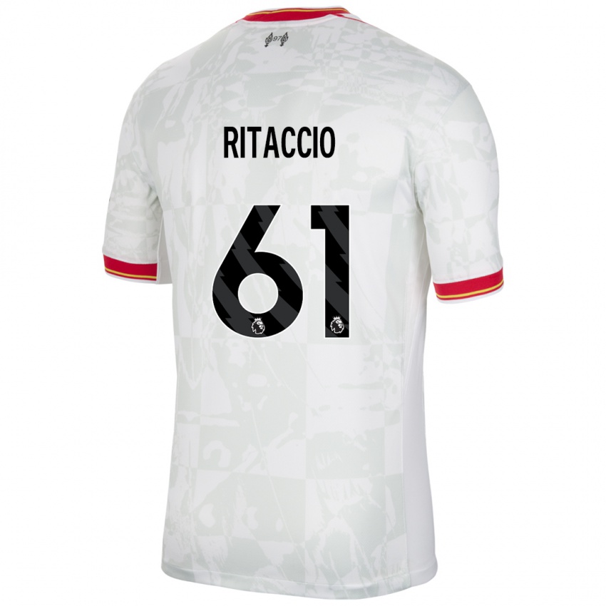 Kinderen Matteo Ritaccio #61 Wit Rood Zwart Thuisshirt Derde Tenue 2024/25 T-Shirt België