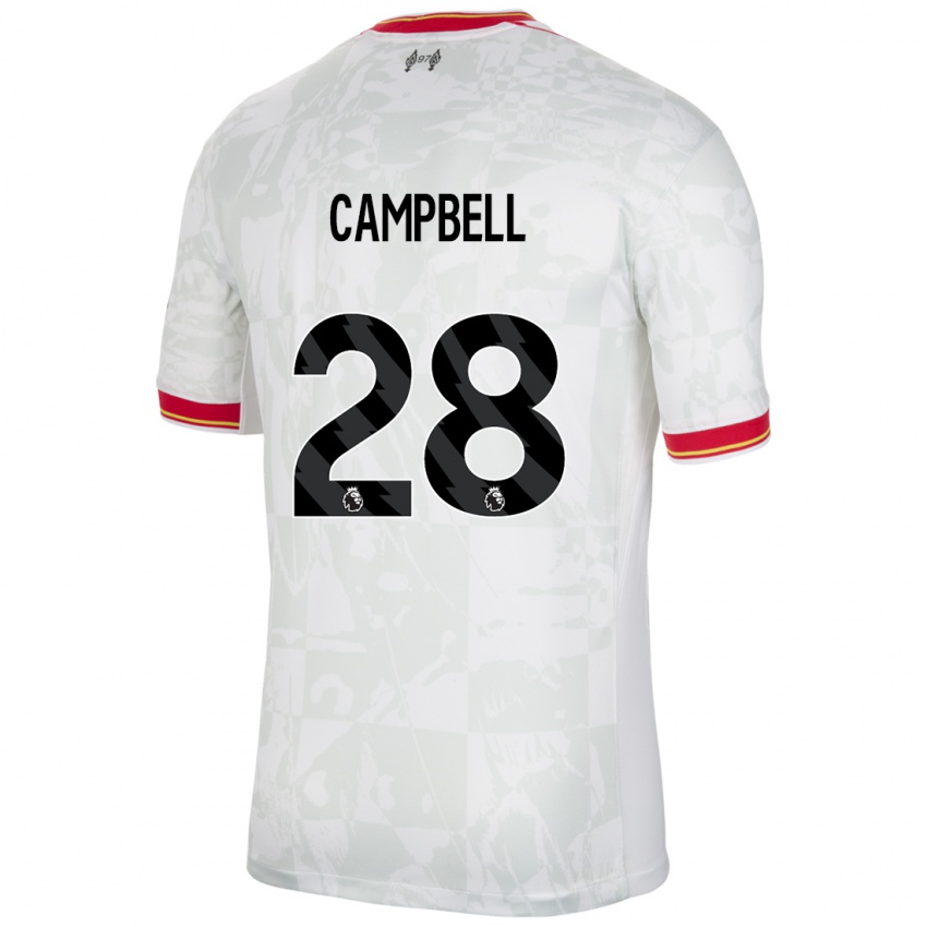 Kinderen Megan Campbell #28 Wit Rood Zwart Thuisshirt Derde Tenue 2024/25 T-Shirt België