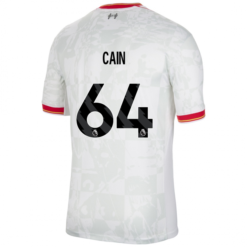 Kinderen Jake Cain #64 Wit Rood Zwart Thuisshirt Derde Tenue 2024/25 T-Shirt België