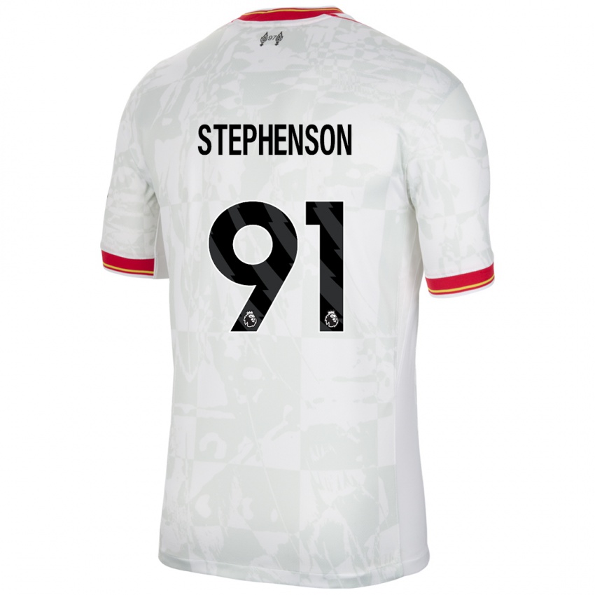 Kinderen Luca Stephenson #91 Wit Rood Zwart Thuisshirt Derde Tenue 2024/25 T-Shirt België