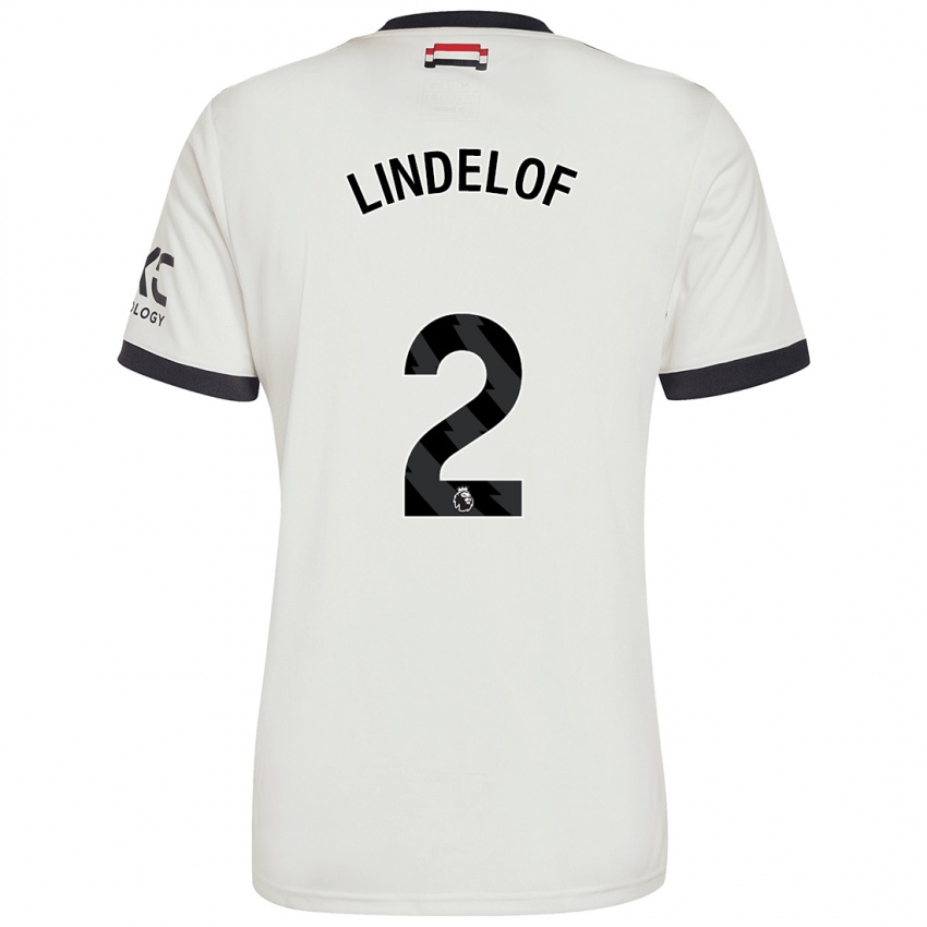 Kinderen Victor Lindelof #2 Gebroken Wit Thuisshirt Derde Tenue 2024/25 T-Shirt België