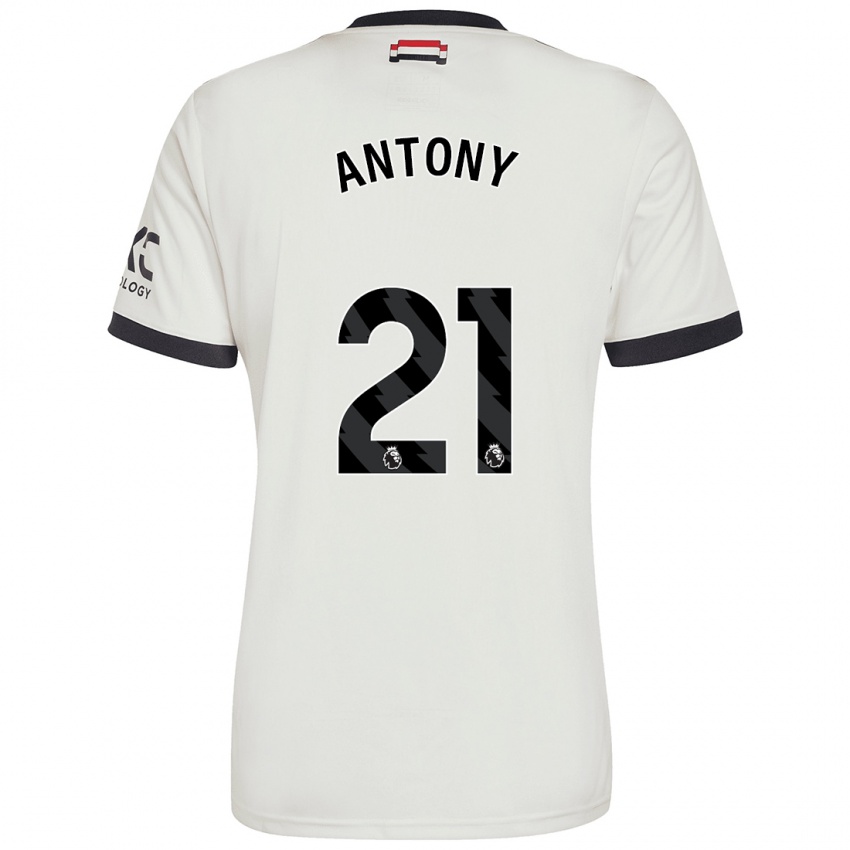 Kinderen Antony #21 Gebroken Wit Thuisshirt Derde Tenue 2024/25 T-Shirt België